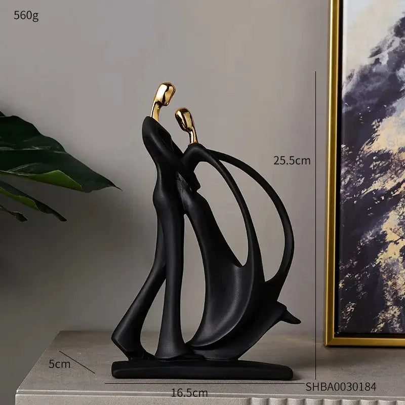 Abstract resin human figurine for modern home and office decor.