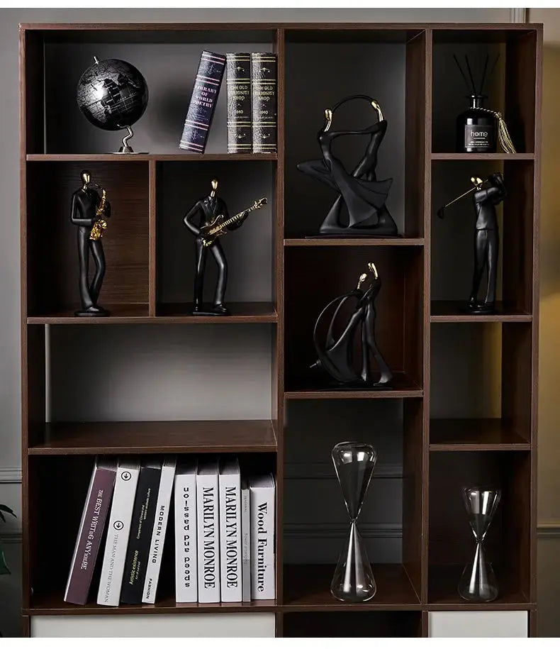 Abstract resin human figurine for modern home and office decor.