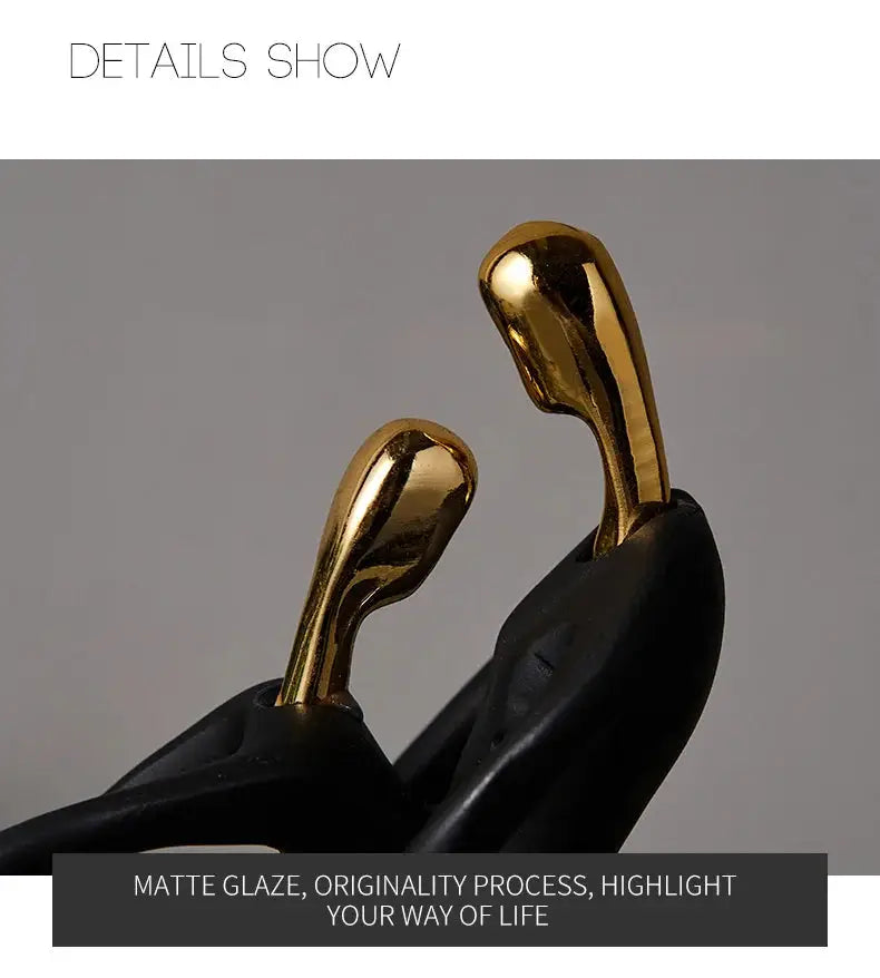 Abstract resin human figurine for modern home and office decor.