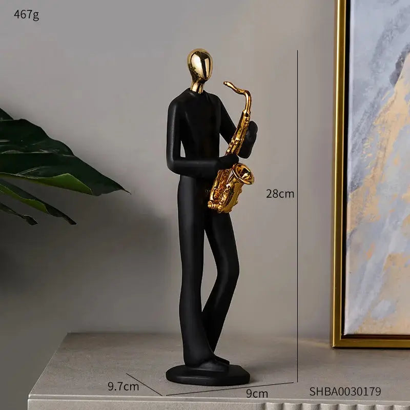 Abstract resin human figurine for modern home and office decor.