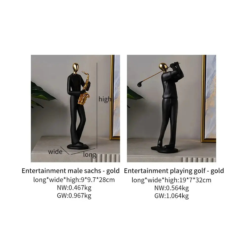 Abstract resin human figurine for modern home and office decor.