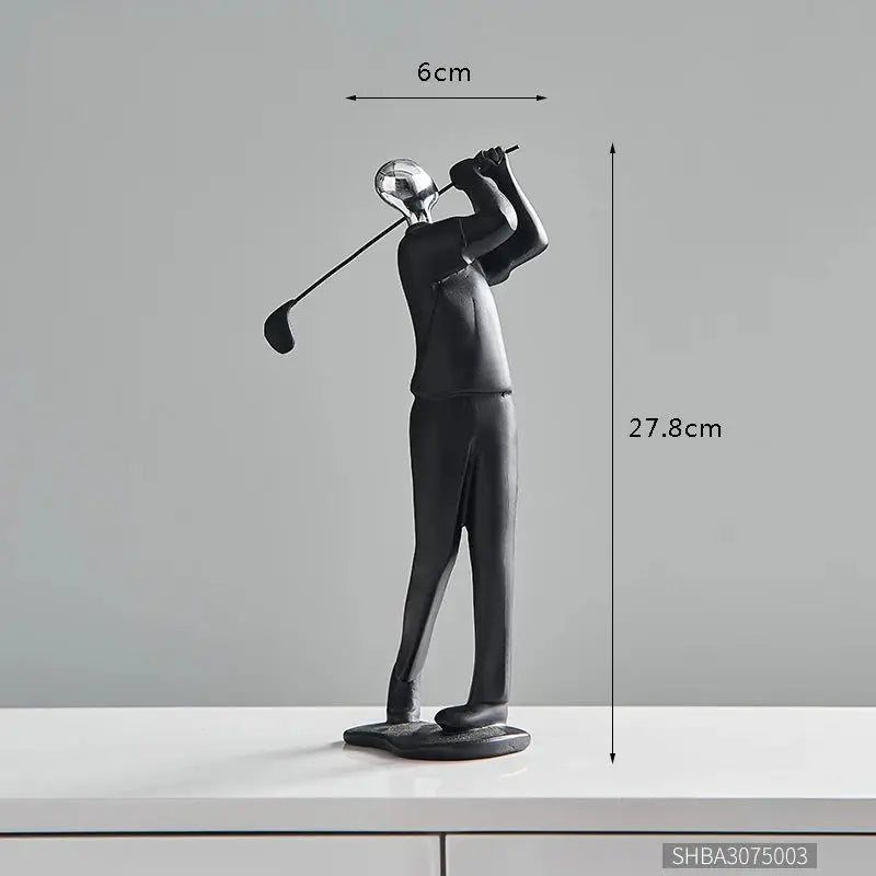 Abstract resin human figurine for modern home and office decor.