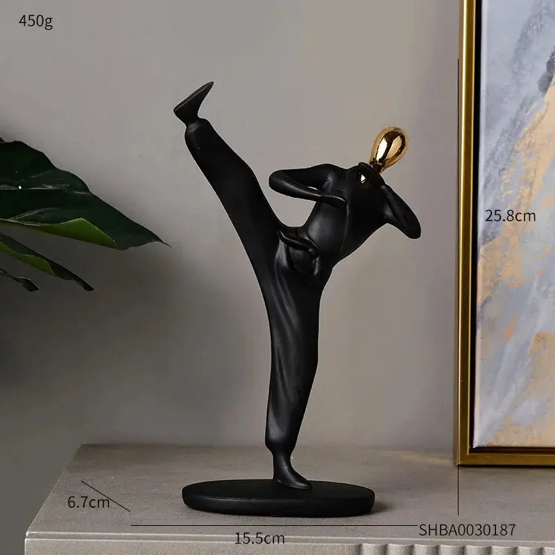 Abstract resin human figurine for modern home and office decor.