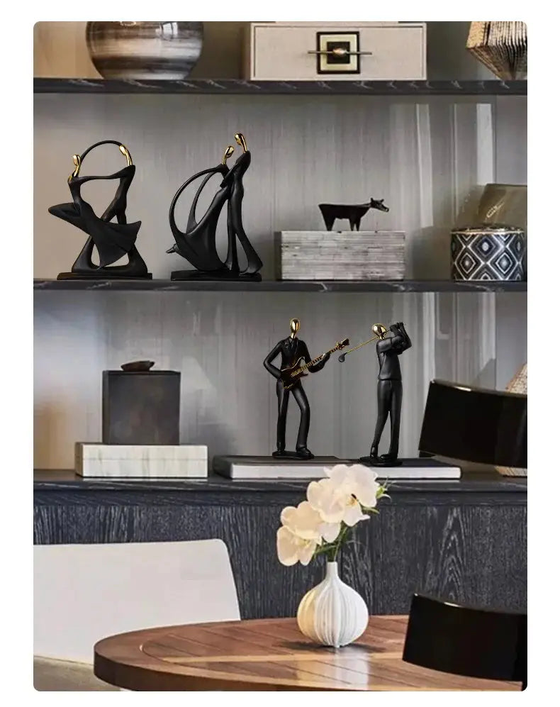 Abstract resin human figurine for modern home and office decor.