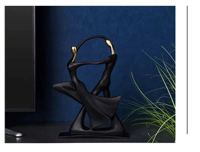 Abstract resin human figurine for modern home and office decor.