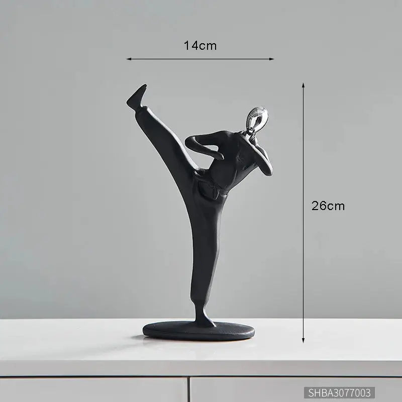 Abstract resin human figurine for modern home and office decor.