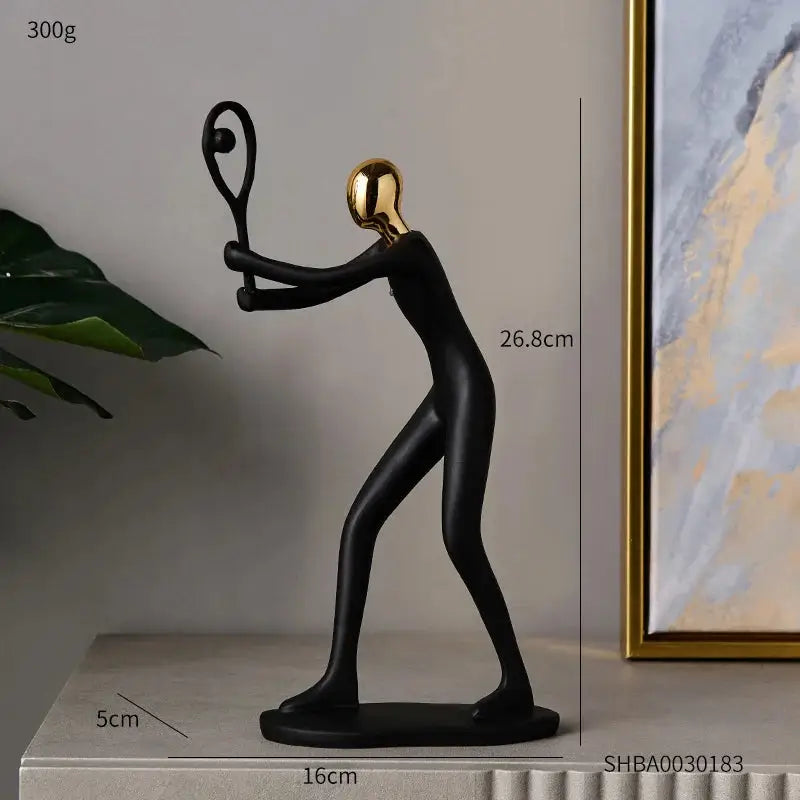 Abstract resin human figurine for modern home and office decor.