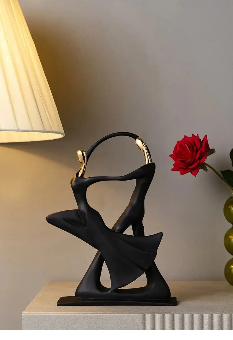 Abstract resin human figurine for modern home and office decor.