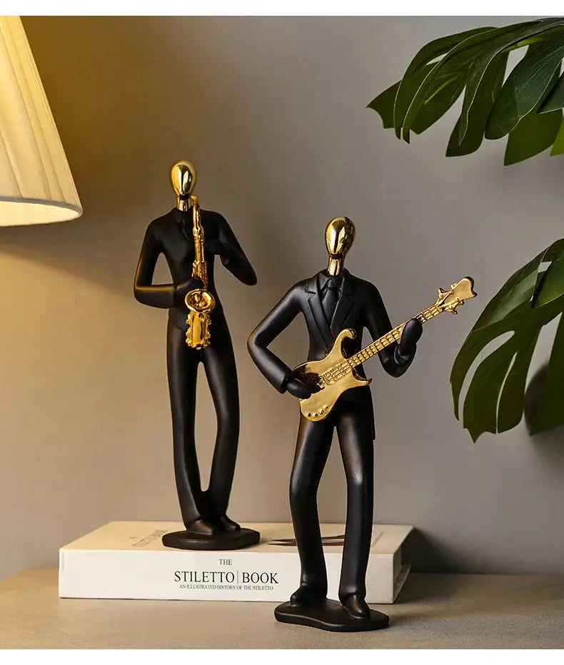 Abstract resin human figurine for modern home and office decor.