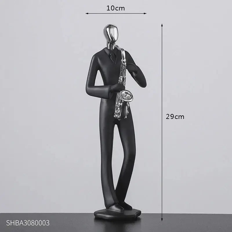 Abstract resin human figurine for modern home and office decor.