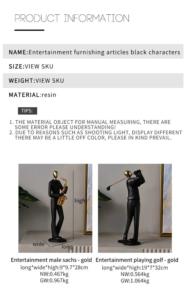 Abstract resin human figurine for modern home and office decor.