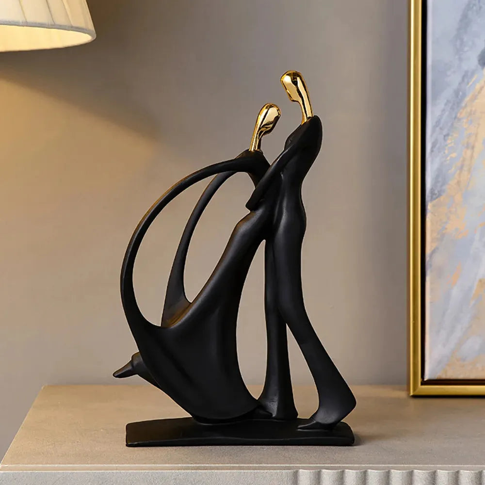 Abstract resin human figurine for modern home and office decor.