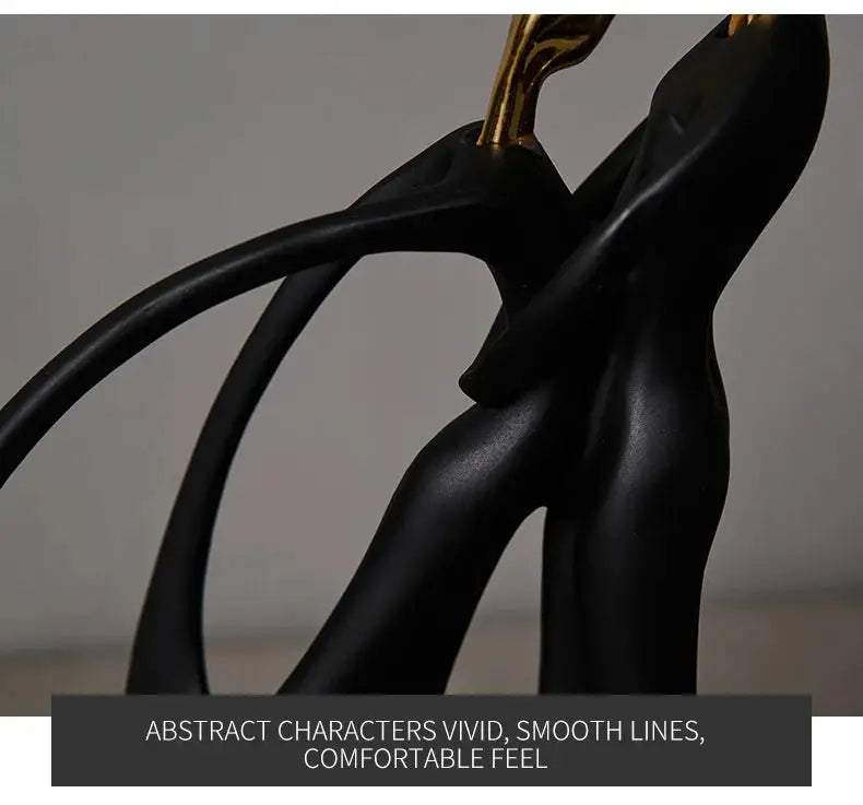 Abstract resin human figurine for modern home and office decor.