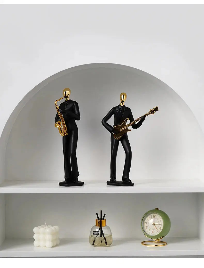 Abstract resin human figurine for modern home and office decor.