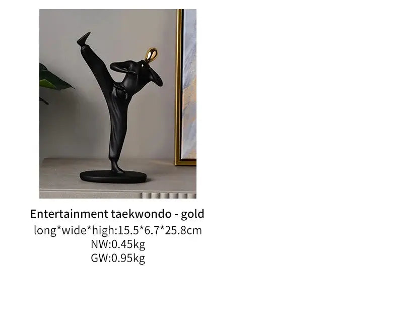 Abstract resin human figurine for modern home and office decor.