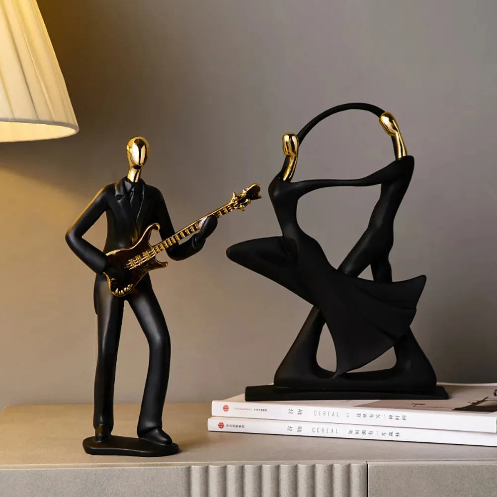 Abstract resin human figurine for modern home and office decor.
