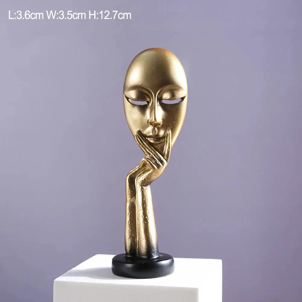 Exquisite resin face art statue for modern home decor and interior design.