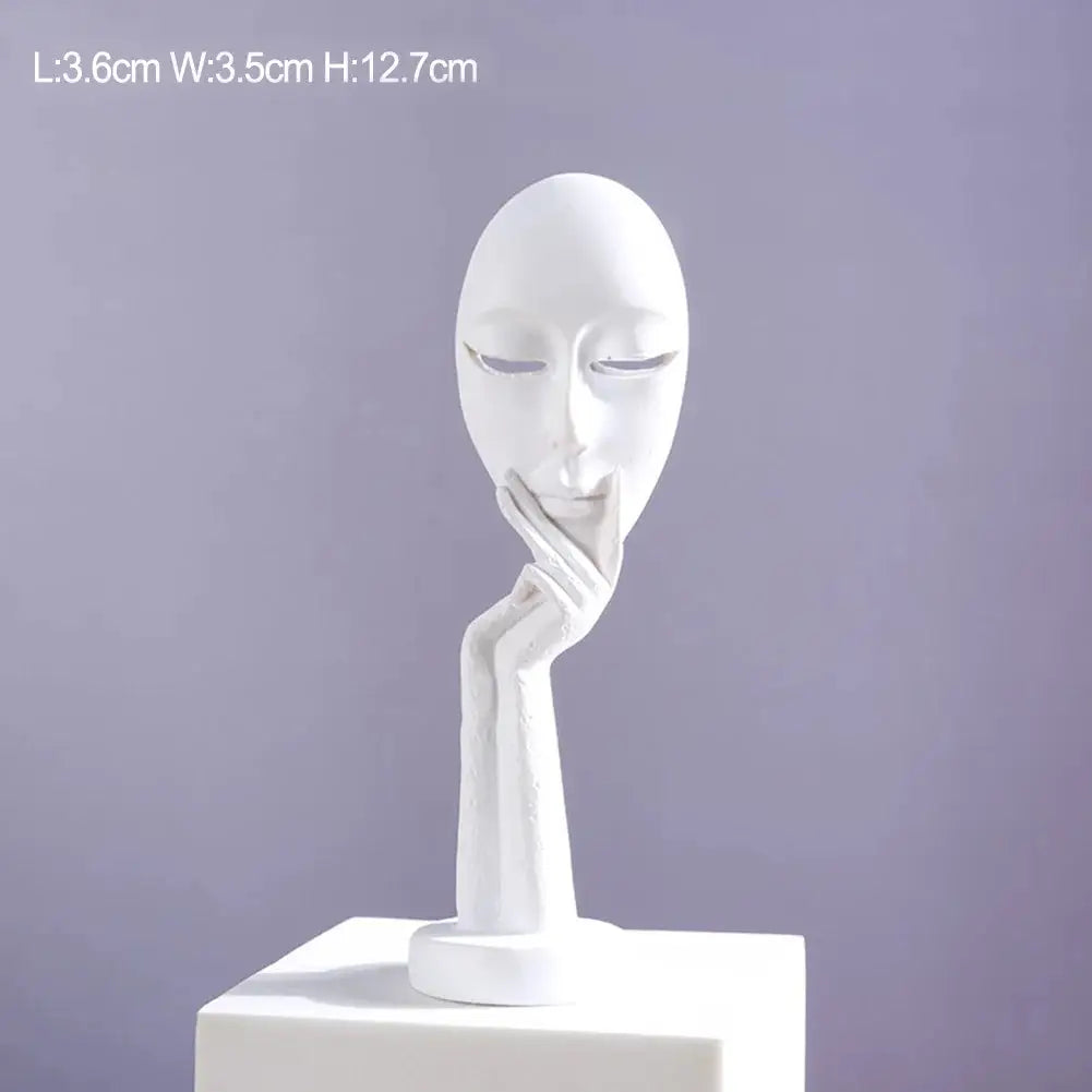 Exquisite resin face art statue for modern home decor and interior design.