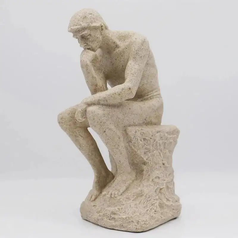 Nordic thinker abstract Greek human statue for modern home and office decor.