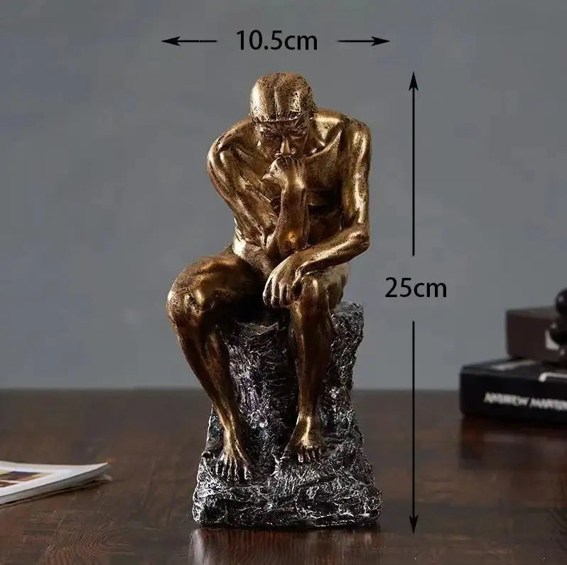 Nordic thinker abstract Greek human statue for modern home and office decor.