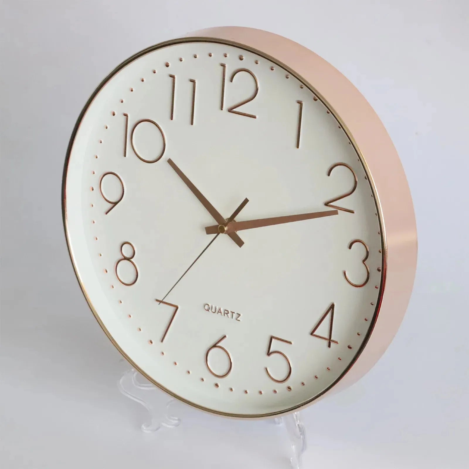 30CM modern Nordic wooden wall clock for home and office decor.