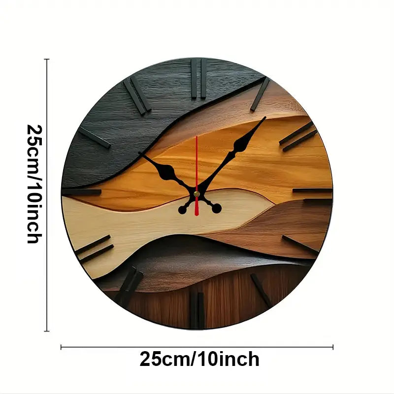 Nordic wooden silent wall clock for home and office decor.