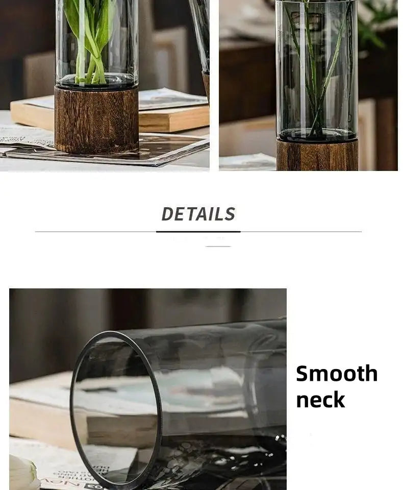 Light luxury retro glass vase for home decor and flower arrangements