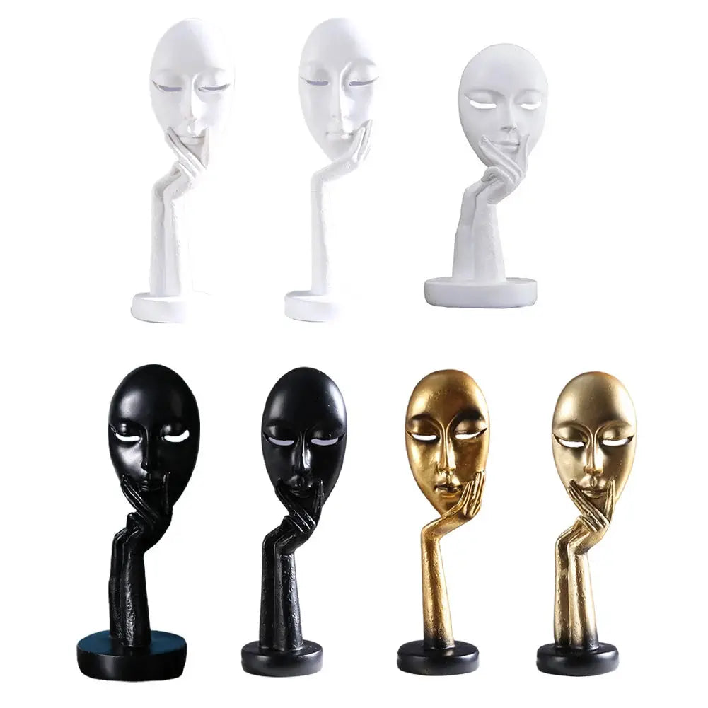 Exquisite resin face art statue for modern home decor and interior design.