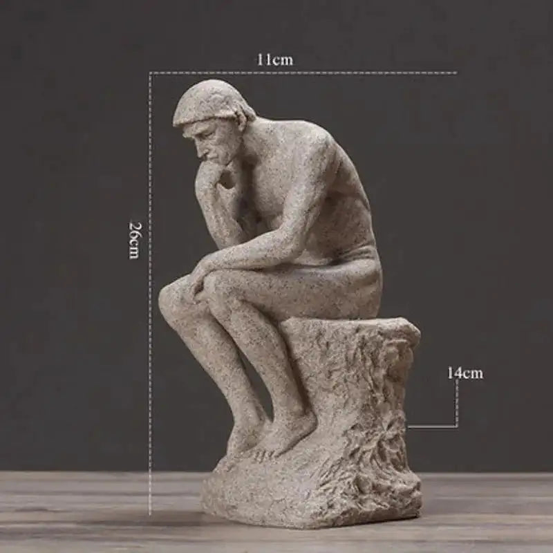 Nordic thinker abstract Greek human statue for modern home and office decor.