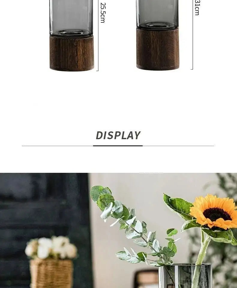 Light luxury retro glass vase for home decor and flower arrangements