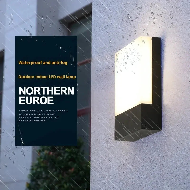 Minimalist ultra-bright outdoor waterproof wall lamp for garden and exterior lighting.