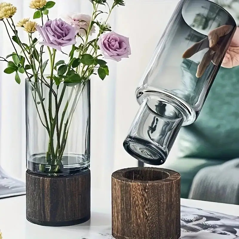 Light luxury retro glass vase for home decor and flower arrangements