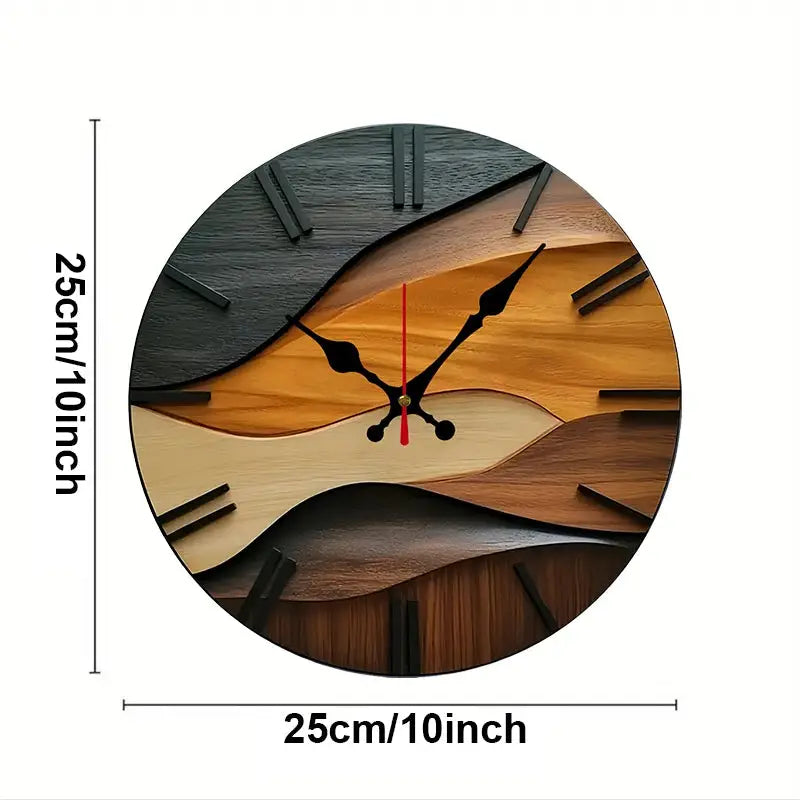 Nordic wooden silent wall clock for home and office decor.