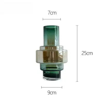 Gradient geometric glass vase for modern home decor and flower arrangements.