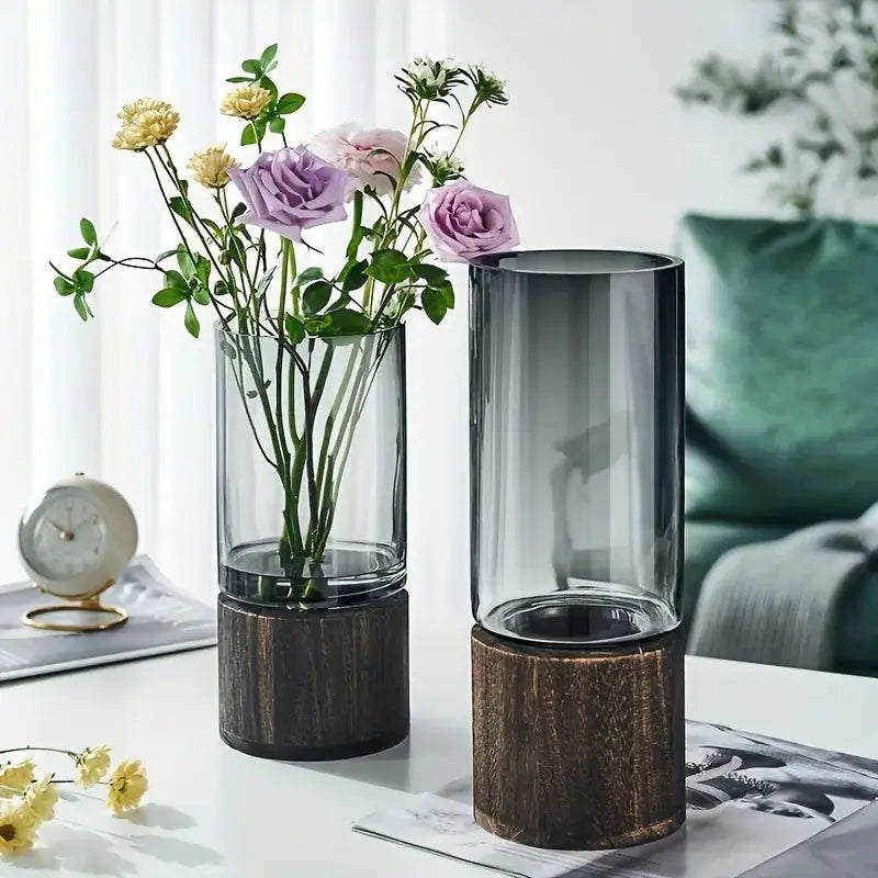 Light luxury retro glass vase for home decor and flower arrangements