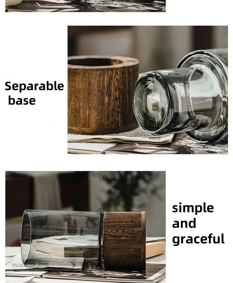 Light luxury retro glass vase for home decor and flower arrangements