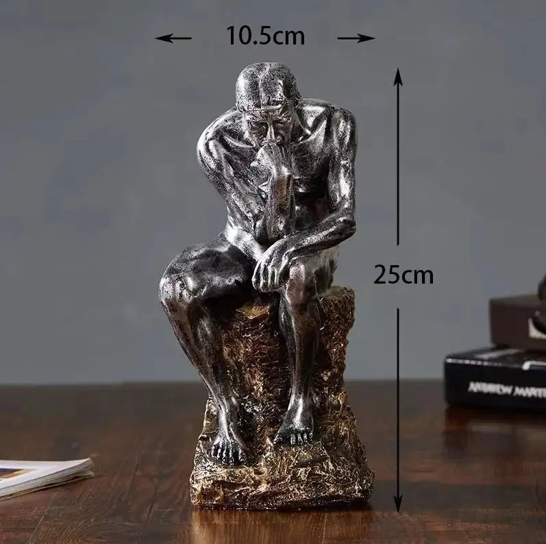 Nordic thinker abstract Greek human statue for modern home and office decor.